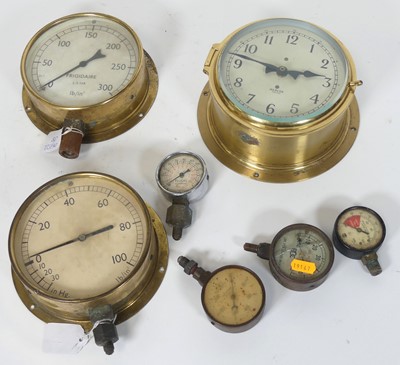 Lot 62 - A 20th century brass cased ship's bulkhead...