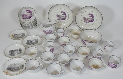 Lot 65 - A 19th century porcelain part tea service,...