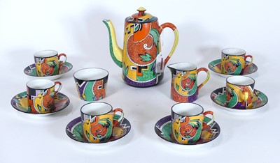 Lot 27 - A Royal Winton 'Jazz' pattern Art Deco coffee...