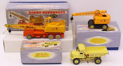Lot 656 - Dinky Toys group of 3 construction related...