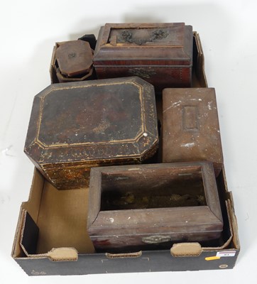Lot 81 - A collection of boxes, to include a penwork...