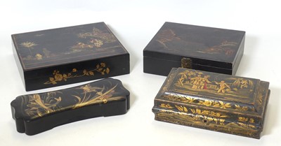 Lot 86 - An early 20th century Chinese export black...