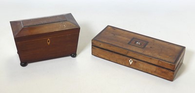 Lot 89 - A George V mahogany tea caddy of sarcophagus...