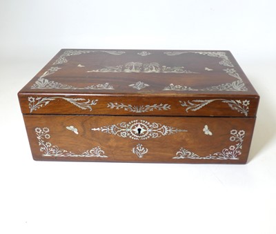 Lot 100 - A Victorian rosewood and mother of pearl...