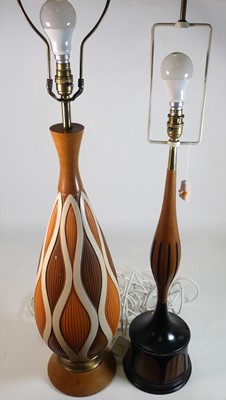 Lot 120 - A contemporary hardwood table lamp, of ovoid...
