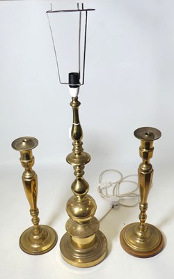 Lot 126 - A pair of contemporary Indian brass table...