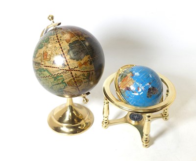 Lot 128 - A reproduction 7½" terrestrial table globe,...