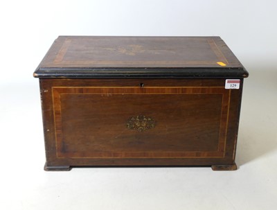 Lot 129 - A late 19th century Swiss music box, with...