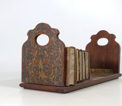 Lot 141 - A Victorian gilt brass mounted oak adjustable...
