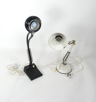 Lot 148 - A white painted metal anglepoise style desk...
