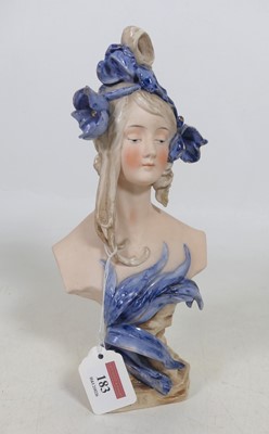 Lot 183 - An Art Nouveau style bisque porcelain bust of...