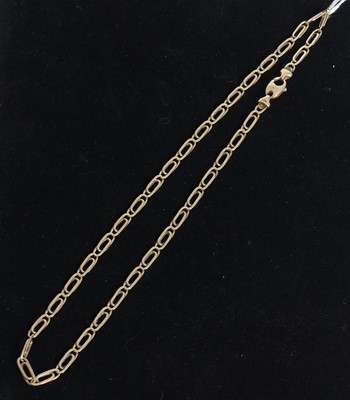 Lot 436 - A 9ct gold double-flatlink necklace, with...