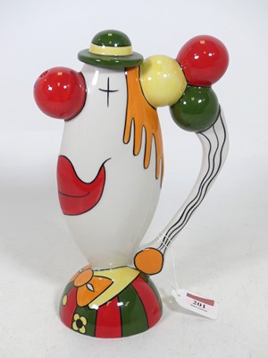 Lot 201 - A Lorna Bailey pottery clown teapot, limited...