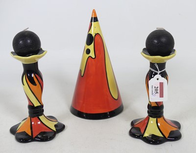 Lot 125 - A Lorna Bailey 'Lava' pattern sugar caster, of...