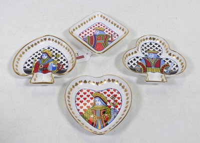 Lot 225 - A set of four Spode 'playing card' pin trays,...