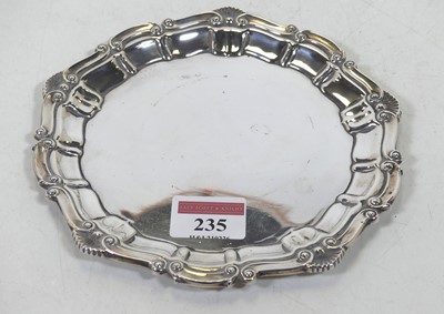 Lot 235 - An Elizabeth II silver card waiter in the...