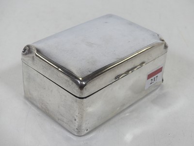Lot 237 - A George V silver table cigarette box, of...