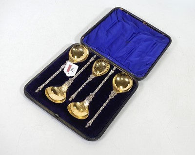 Lot 239 - A set of four Victorian silver-plated fruit...