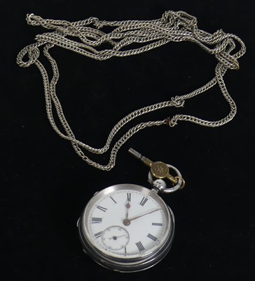 Lot 466 - A late Victorian gent's silver cased open...