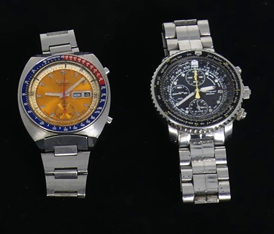 Lot 475 - A gent's Seiko steel cased chronograph...