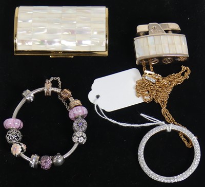 Lot 485 - A Pandora bracelet containing numerous Pandora...