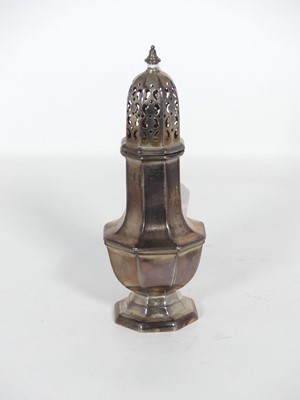 Lot 268 - A George V silver sugar caster, of octagonal...