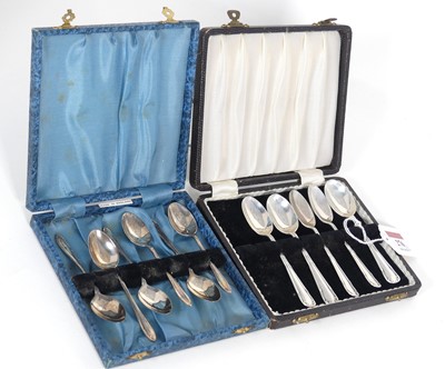 Lot 276 - A set of six George VI silver coffee spoons,...