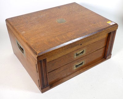 Lot 260 - A Victorian oak cased cutlery canteen, the...
