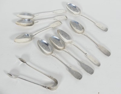 Lot 280 - A set of eight William IV silver teaspoons, in...