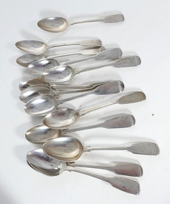 Lot 290 - A set of six William IV silver teaspoons, in...