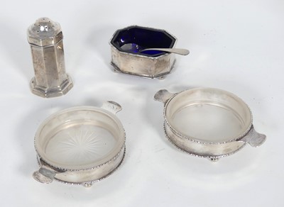 Lot 291 - A pair of George V silver butter dishes, each...