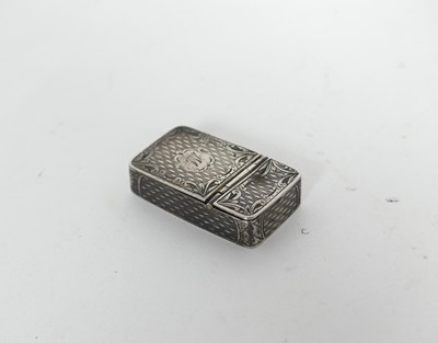 Lot 293 - A Victorian silver vesta case, of rectangular...