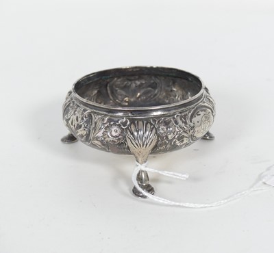 Lot 297 - A Victorian silver open salt of squat circular...
