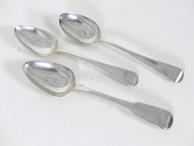 Lot 308 - A pair of George III silver serving spoons in...