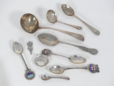 Lot 309 - A George III silver sauce ladle, together with...