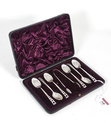 Lot 348 - A set of six Victorian silver teaspoons, each...