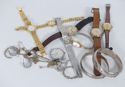 Lot 365 - A gent's Chalet gold plated cased wristwatch,...