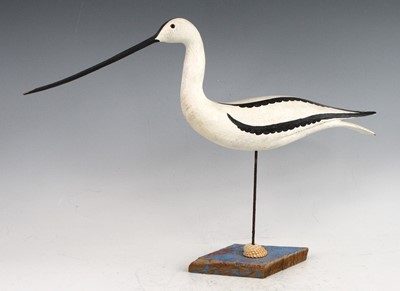 Lot 176 - Guy Taplin (British, b.1939) - Avocet, carved...