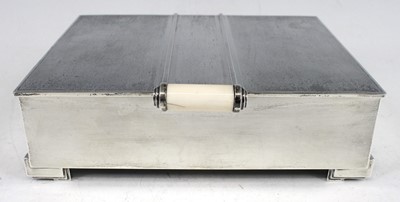 Lot 115 - A large Art Deco silver table cigar box,...