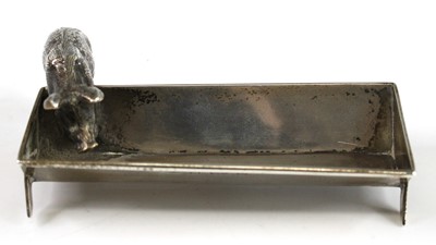 Lot 107 - A circa 1900 silver novelty trough, modelled...