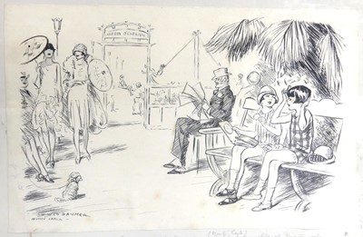 Lot 303 - Lewis Baumer (1870-1963) - Monte Carlo, ink...