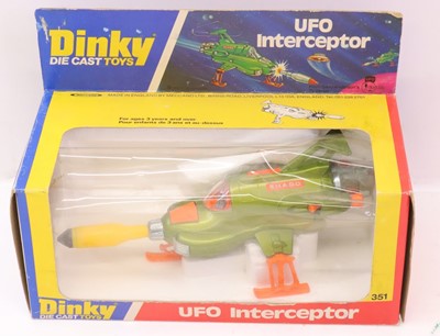 Lot 301 - Dinky Toys No. 351 UFO Interceptor, green body...