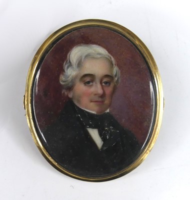 Lot 2167 - A 19th century portrait miniature mourning...