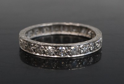 Lot 2062 - A white metal diamond eternity ring,...