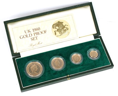 Lot 261 - The Royal Mint, UK 1980 Gold Proof Set, four...