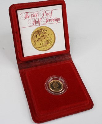 Lot 243 - The Royal Mint, 1980 Gold Proof Half Sovereign,...