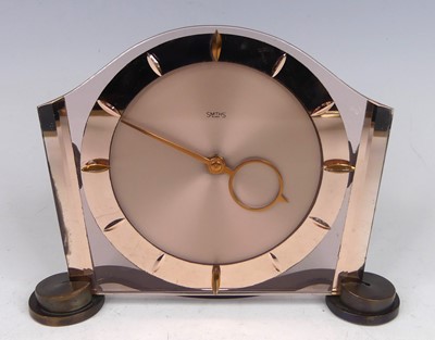 Lot 216 - An Art Deco peach glass and burnished metal...