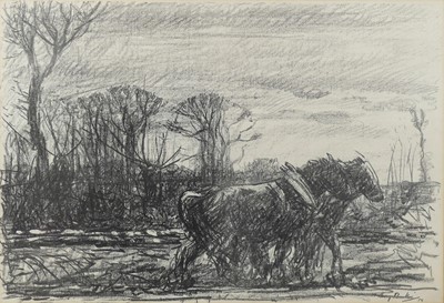 Lot 273 - Harry Becker (1865-1928) - Heavy Horses (1914),...