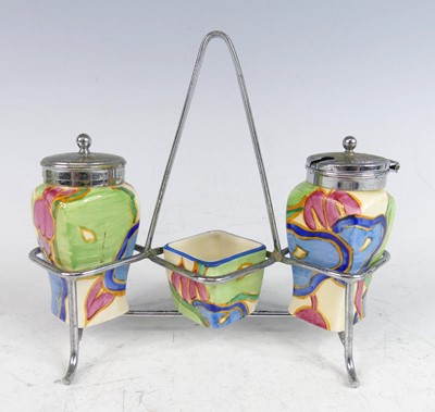 Lot 8 - A 1930s Clarice Cliff 'Blue Chintz' pattern...