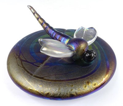 Lot 79 - A Lazlo iridescent studio glass paperweight,...